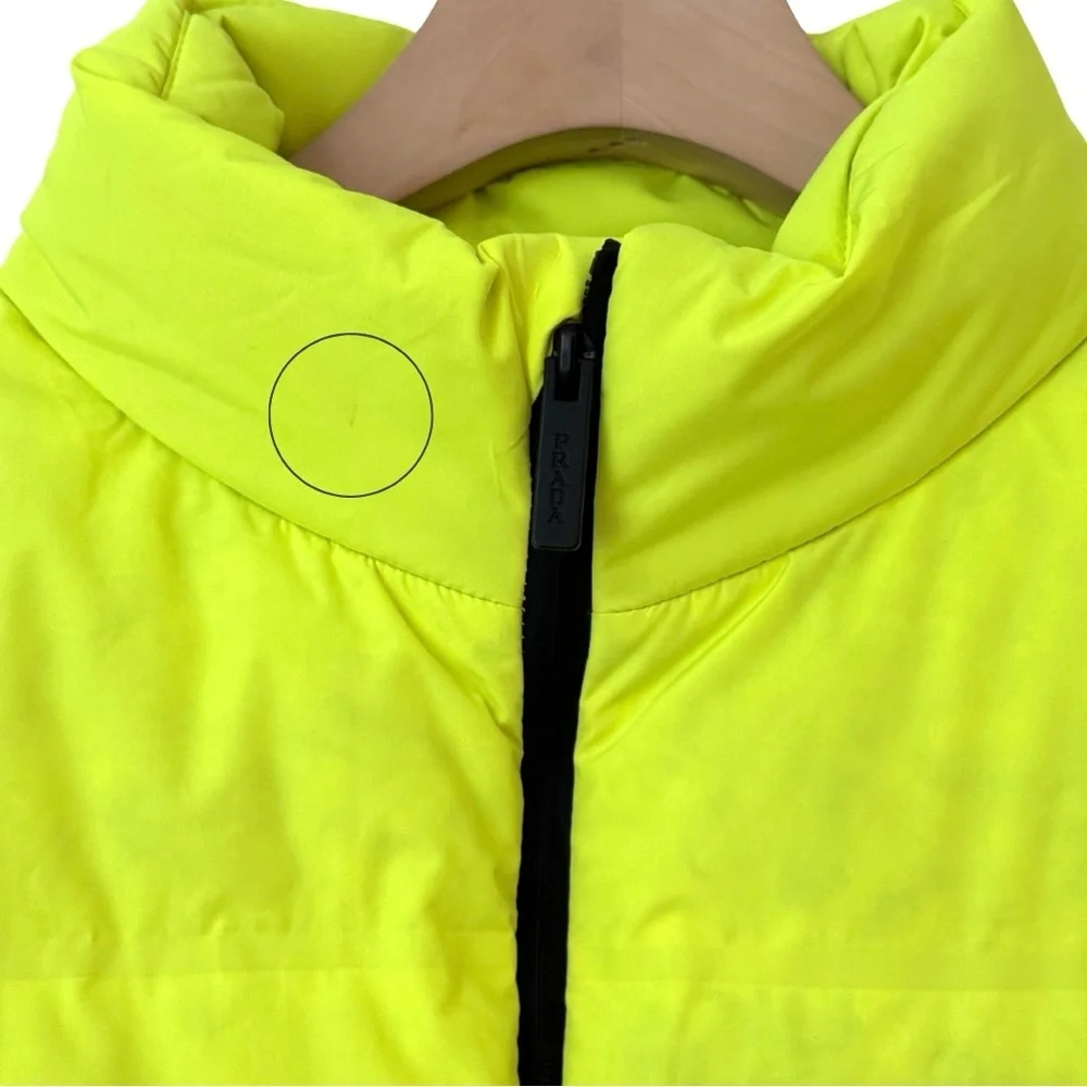 Prada Linea Rossa‎ Down Puffer Coat Neon Yellow LR-HX015 Size XXL